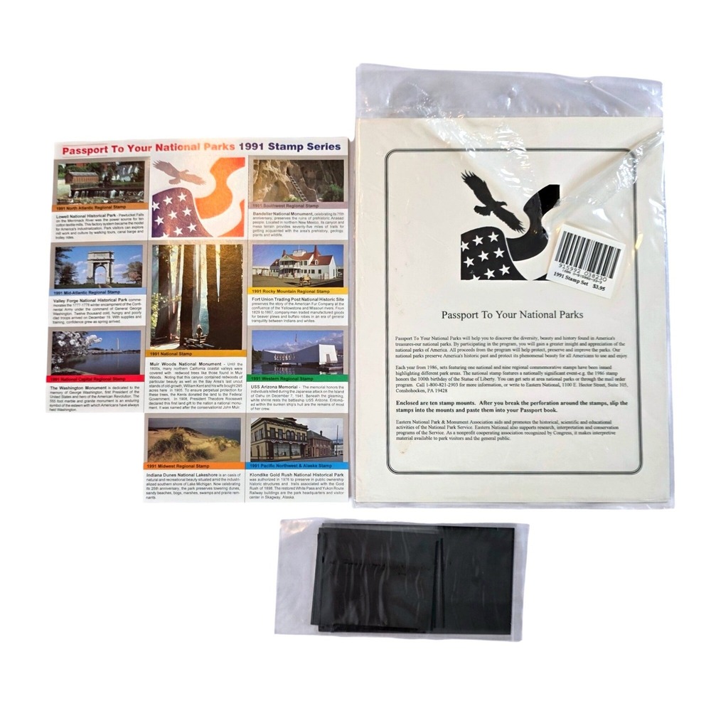 Passport To Your National Parks 1991 Stamp Set NPS Mounts Commemorative Vtg READ